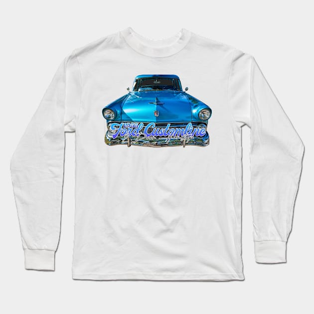 1955 Ford Customline 2 Door Hardtop Long Sleeve T-Shirt by Gestalt Imagery